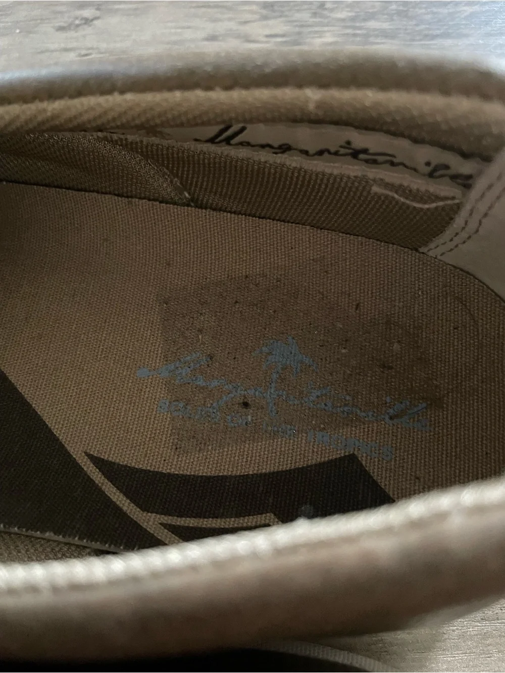 Margaritaville Men’s 11 Tan uprush leather Perforated slip on loafer Boat shoes